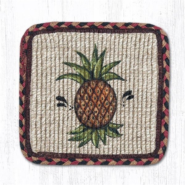 Capitol Importing Co 9 x 9 in. Pineapple Wicker Weave Table Accent Rug 83-375P